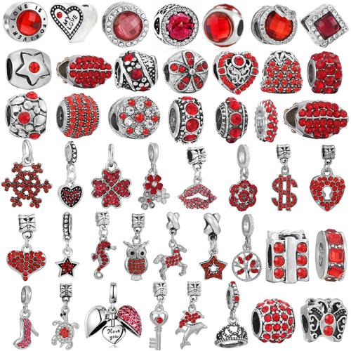الخرز باندورا سبائك الزنك, مطلي, ديي & أنماط مختلفة للاختيار & مع حجر الراين, beads length 4-30mm, تباع بواسطة PC