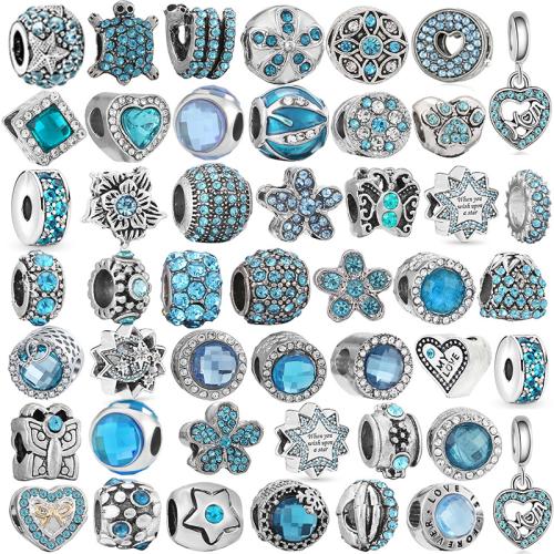الخرز باندورا سبائك الزنك, مطلي, ديي & أنماط مختلفة للاختيار & مع حجر الراين, beads length 4-20mm, تباع بواسطة PC