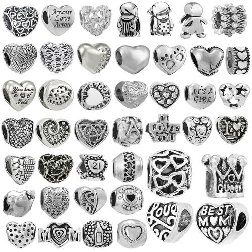 Perles European en alliage de zinc, Placage, DIY & styles différents pour le choix, beads length 4-10mm, Vendu par PC