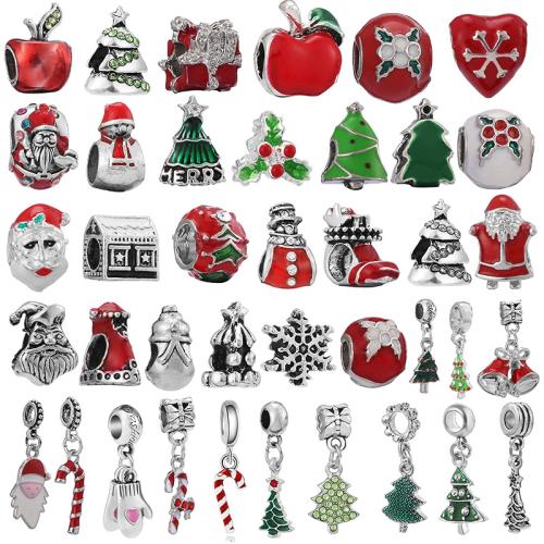 Grânulos de European de liga de zinco, banhado, Design de Natal & DIY & Vario tipos a sua escolha & esmalte, beads length 4-30mm, vendido por PC