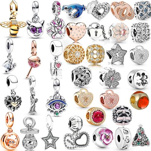Zinklegering European Beads, Zinc Alloy, plated, DIY & verschillende stijlen voor de keuze & met strass, beads length 4-20mm, Verkocht door PC