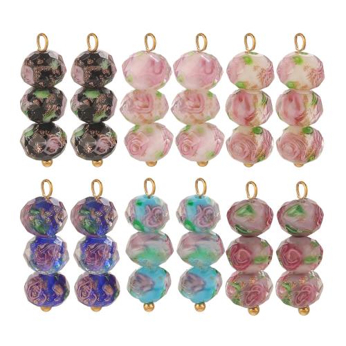Fashion Lampwork Pendants 304 Stainless Steel with Lampwork plated DIY Sold By Bag