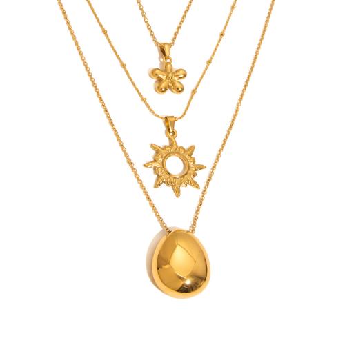 Stainless Steel Jewelry Necklace 304 Stainless Steel 18K gold plated fashion jewelry & for woman Sold By PC