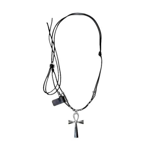 Cink Alloy nakit ogrlice, s PU kabel, pozlaćen, Dvostruki sloj & modni nakit & za žene, crn, Dužina Približno 40 cm, Prodano By PC