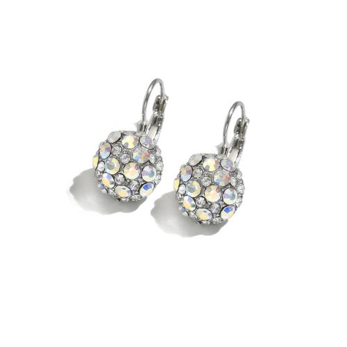 Rhinestone naušnica, Cink Alloy, pozlaćen, modni nakit & s Rhinestone, više boja za izbor, Prodano By par