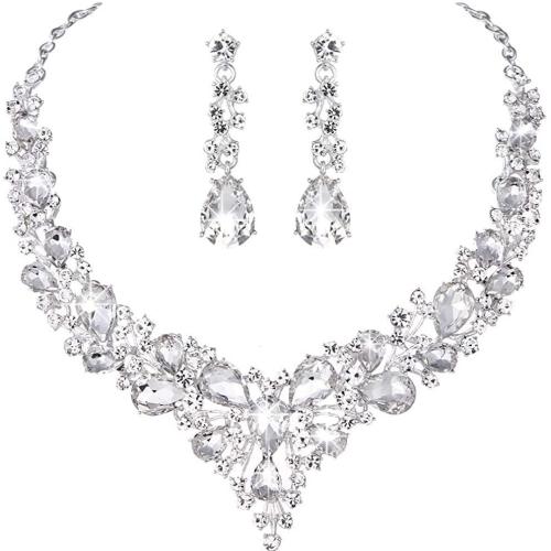 alliage de zinc parure de bijoux, avec cristal, Placage, styles différents pour le choix & pour femme & avec strass, Vendu par fixé