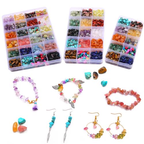 Gemstone čipy, Přírodní štěrk, s Plastový box & Zinek, různé styly pro výběr, Prodáno By nastavit