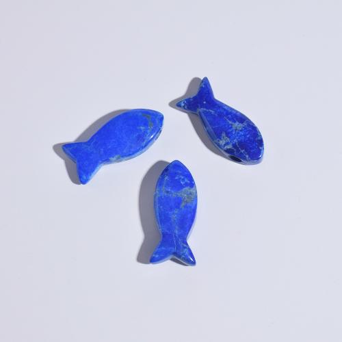 Natural Sodalite Beads Fish DIY blue Sold By PC