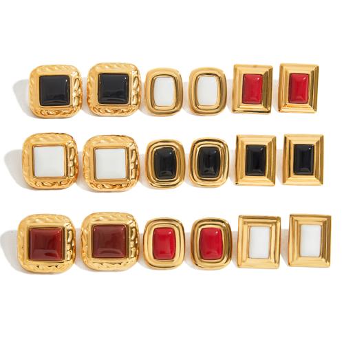 Agate Σκουλαρίκια, 304 από ανοξείδωτο χάλυβα, με Agate, χρώμα επίχρυσο, κοσμήματα μόδας & διαφορετικά στυλ για την επιλογή & για τη γυναίκα, περισσότερα χρώματα για την επιλογή, Sold Με Ζεύγος