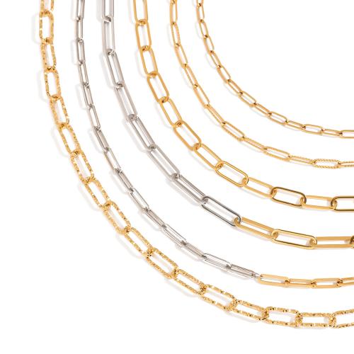 Stainless Steel Chain halskæde, 304 rustfrit stål, forgyldt, mode smykker & forskellige stilarter for valg & for kvinde, Solgt af PC