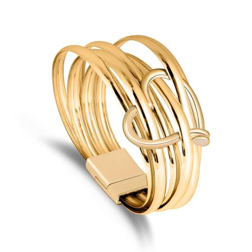 Bracelets cordon PU, cuir PU, avec alliage de zinc, Placage, bijoux de mode & multicouche & unisexe, plus de couleurs à choisir, Longueur 19 cm, Vendu par PC