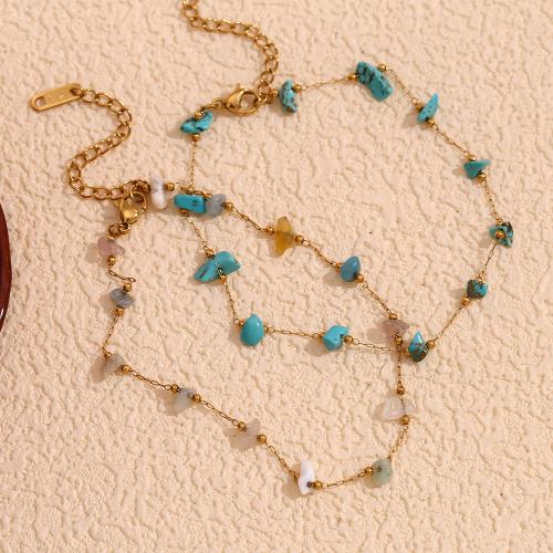 Cruach dhosmálta Anklet, 304 Cruach dhosmálta, le Cloch Nádúrtha, 18K ór plátáilte, jewelry faisin & ábhair éagsúla do rogha & do bhean, Díolta De réir PC