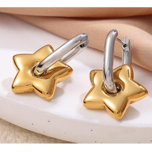 Titanium Steel  Earring Star plated fashion jewelry mixed colors Sold By Pair