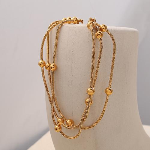 Titanium Steel Necklace gold color plated Hidden Pendant & fashion jewelry golden Sold By PC