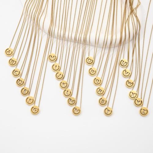304 rostfritt stål Halsband, med 2.4inch extender kedja, Alfabetsbokstav, guldfärg pläterade, box kedja & olika stilar för val & för kvinna & ihålig, Längd Ca 18.9 inch, Säljs av PC