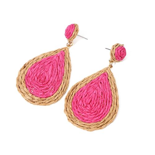 Zinklegierung Tropfen Ohrring, mit Rafidah Grass, handgemacht, Modeschmuck & für Frau, keine, earring length 80-100mm, verkauft von Paar