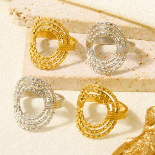 Vinger Ring in edelstaal, 304 roestvrij staal, plated, Verstelbare & voor vrouw, meer kleuren voor de keuze, inner diameter:17~20mm, Verkocht door PC