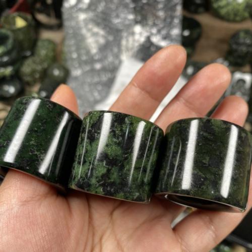 Gemstone prst prsten, Nefrit, módní šperky & různé velikosti pro výběr, smíšené barvy, Prodáno By PC