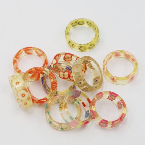 Akryl fingerring, Acetatark, mode smykker, Tilfældig farve, The inner diameter of the ring is 16.5mm, Solgt af PC