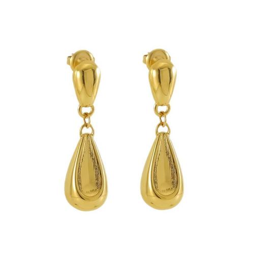 Cruach dhosmálta Buail Earring, 304 Cruach dhosmálta, Teardrop, 18K ór plátáilte, jewelry faisin & do bhean, Díolta De réir Péire