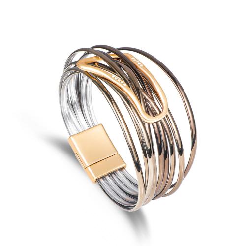 Bracelets cordon PU, cuir PU, avec alliage de zinc, bijoux de mode & multicouche & pour femme, plus de couleurs à choisir, Longueur 19 cm, Vendu par PC
