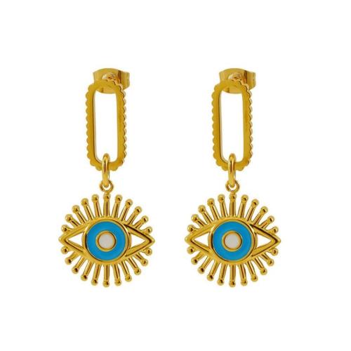 Cruach dhosmálta Buail Earring, 304 Cruach dhosmálta, 18K ór plátáilte, do bhean & cruan & log, Díolta De réir Péire
