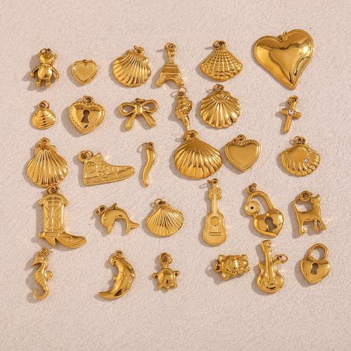 Bijoux pendentifs en acier inoxydable , Acier inoxydable 304, Plaqué or 18K, DIY & styles différents pour le choix, Vendu par PC