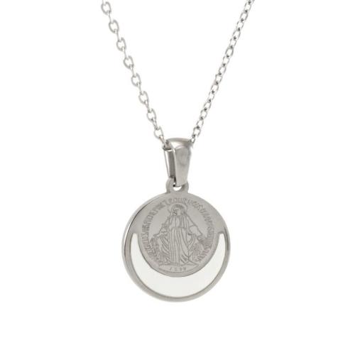 Stainless Steel Jewelry Necklace 304 Stainless Steel with Shell polished fashion jewelry & Unisex original color Sold By PC