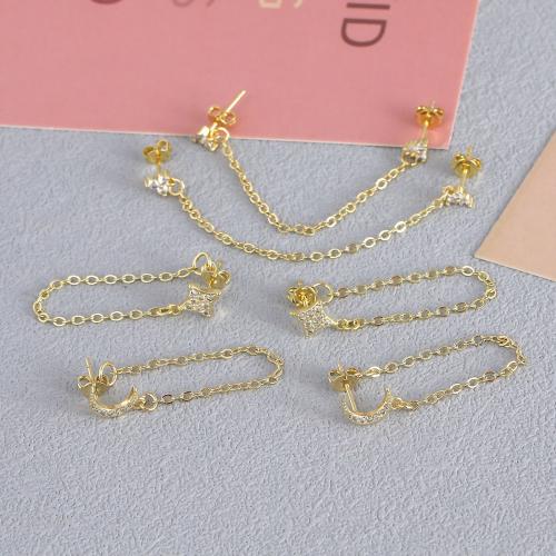 Mosaz pokles náunice, barva pozlacený, různé styly pro výběr & pro ženy & s drahokamu, Prodáno By Pair