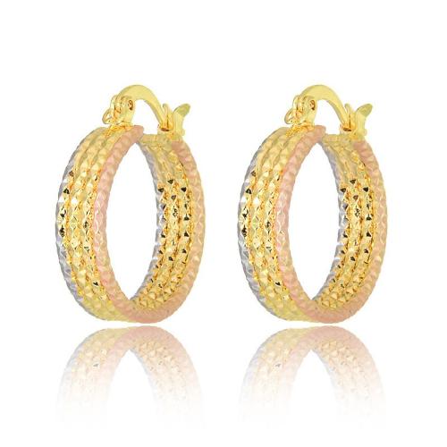 Messing Hoop Earring, forgyldt, mode smykker & flerlags & for kvinde, flerfarvede, Solgt af par