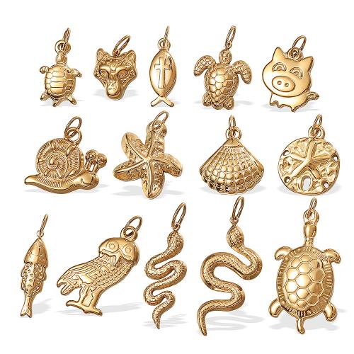 Stainless Steel Pendants 304 Stainless Steel gold color plated DIY golden Sold By PC