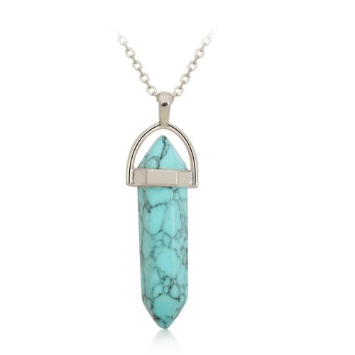 Gemstone Pendants Jewelry with brass bail pendulum platinum color plated Approx 2-4mm Sold By PC