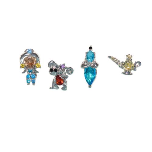 Messing Ohrstecker Set, plattiert, Micro pave Zirkonia & für Frau, keine, earring length 5-20mm, verkauft von setzen