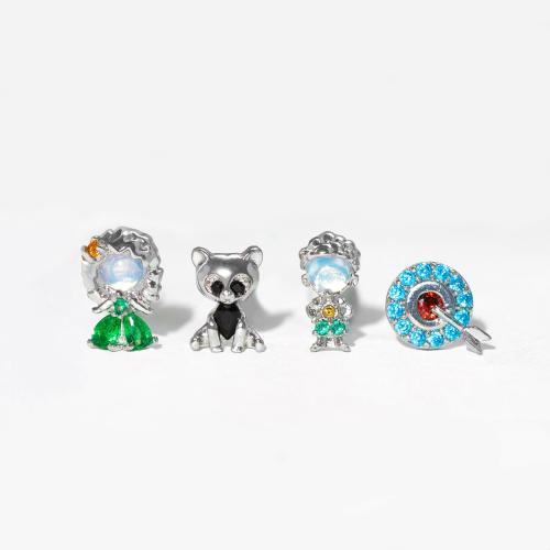 Messing Ohrstecker Set, plattiert, Micro pave Zirkonia & für Frau, keine, 10mm, verkauft von setzen