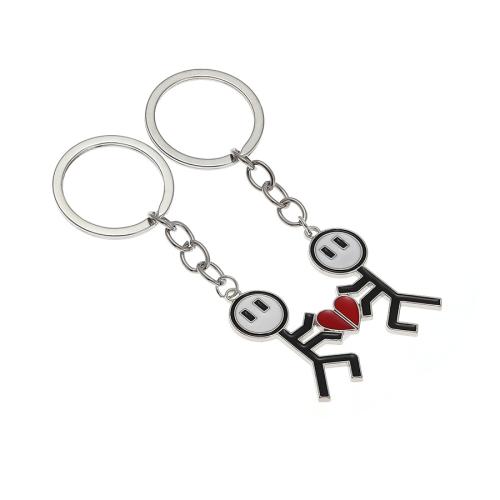 Zinc Alloy Key Lås, Cartoon, forgyldt, 2 stykker & for par & emalje, flere farver til valg, 70mm, Solgt af sæt