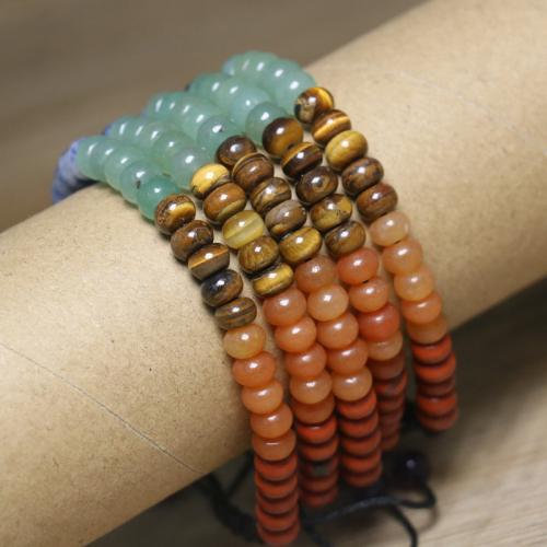 Gemstone Armbånd, Natursten, med Knude ledning, mode smykker, blandede farver, Længde 18.5 cm, Solgt af PC