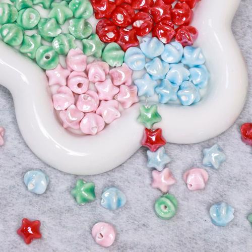 Porslin Smycken Pärlor, Star, DIY, fler färger för val, 12mm, 100PC/Bag, Säljs av Bag