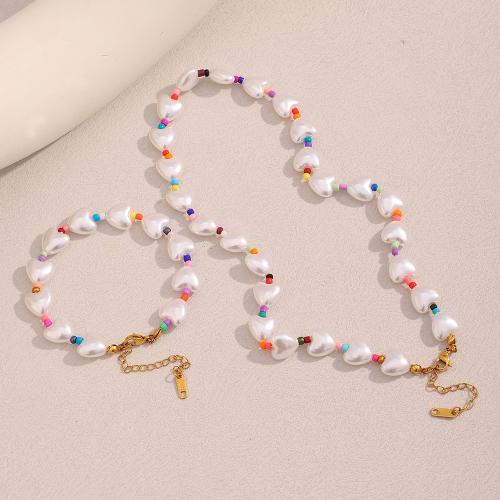 Conjunto de jóias de acrílico, Aço inoxidável 304, with acrilico, feito à mão, joias de moda & Vario tipos a sua escolha & para mulher, multi colorido, vendido por PC