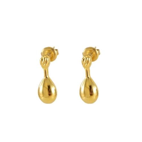 Roestvrij staal Stud Earrings, 304 roestvrij staal, Traan, 18K verguld, mode sieraden & voor vrouw, Verkocht door pair