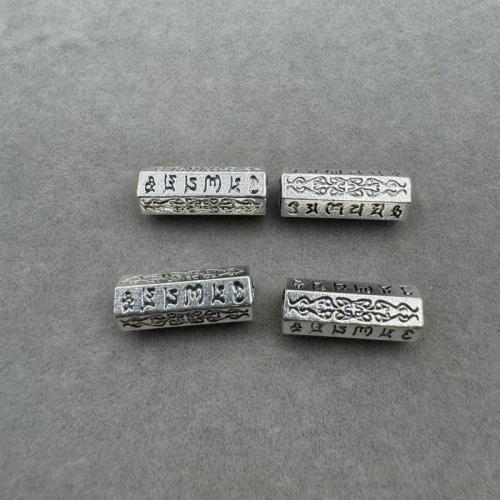 Zink Alloy Smycken Pärlor, silver pläterad, DIY, silver, 5.50x15mm, 100PC/Bag, Säljs av Bag
