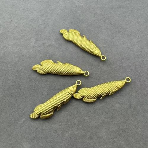 Zinklegering Animal Hangers, Zinc Alloy, Vis, gold plated, DIY, gouden, 8x31mm, 100pC's/Bag, Verkocht door Bag