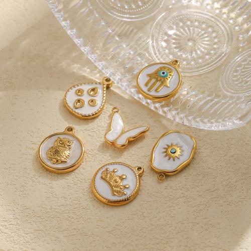 Roestvrij stalen sieraden Hangers, 304 roestvrij staal, gold plated, DIY & verschillende ontwerpen voor de keuze & glazuur, gouden, 10pC's/Bag, Verkocht door Bag