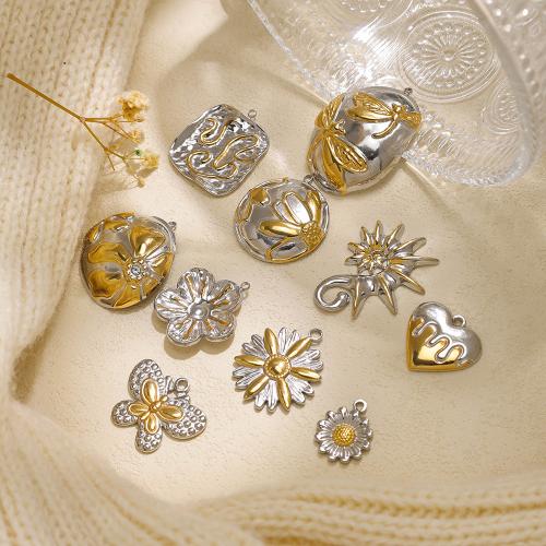 Stainless Steel Pendants 304 Stainless Steel plated DIY & enamel Sold By Bag