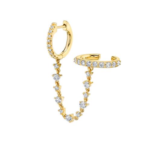 ottone gioielli per orecchio, placcato, per la donna & con strass, nessuno, 40mm, Venduto da PC