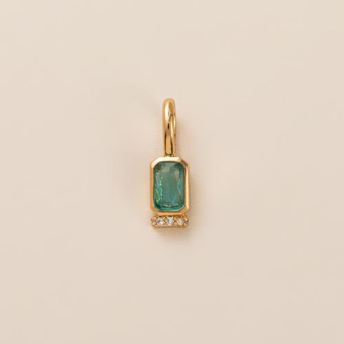 Цирконий Micro Pave латунь подвеска, Латунь, Геометрический узор, плакирован золотом, DIY & инкрустированное микро кубического циркония, Много цветов для выбора, 14.20x4.50mm, продается PC