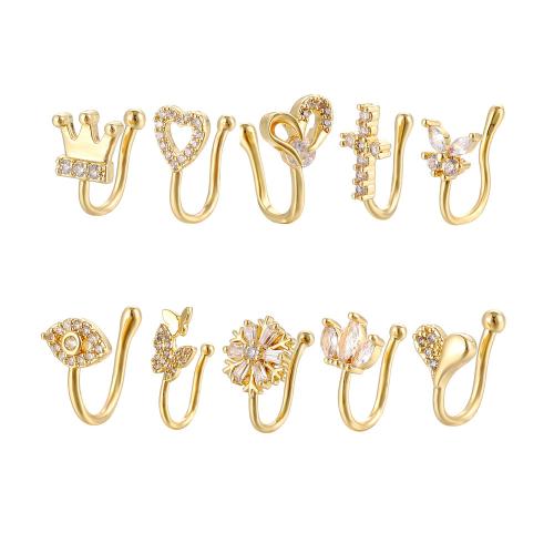 Personalidad de la moda Body Piercing Jewelry And Accessories, metal, chapado, unisexo & diferentes estilos para la opción & micro arcilla de zirconia cúbica, 10mm, Vendido por UD