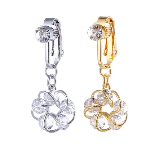 cobre piercing para umbigo, Flor, banhado, unissex & micro pavimento em zircônia cúbica, Mais cores pare escolha, 25x10mm, vendido por PC