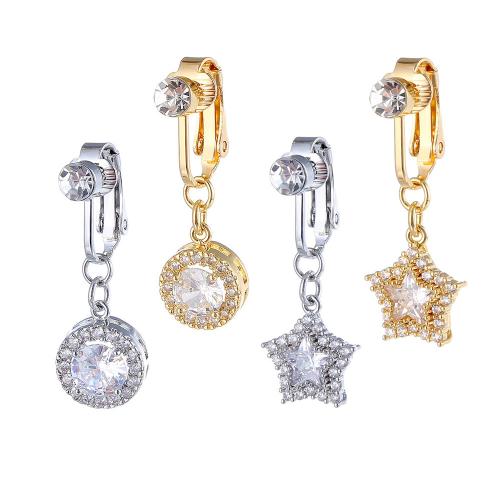 cobre piercing para umbigo, banhado, unissex & Vario tipos a sua escolha & micro pavimento em zircônia cúbica, 32x10mm, vendido por PC