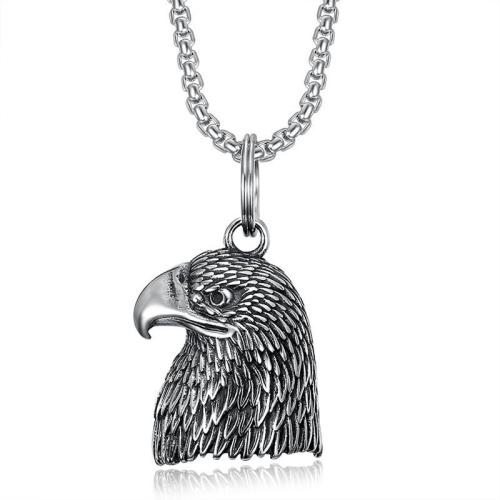 Roestvrij staal Animal Hangers, 304 roestvrij staal, Eagle, silver plated, DIY, zilver, 26x49mm, Verkocht door PC
