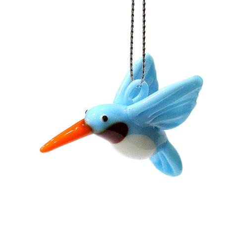Glass Pendant Bird DIY blue Sold By PC